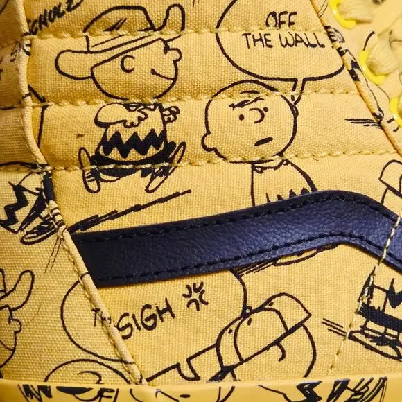 Vans X Peanuts SK8-Hi Charlie Brown Sneakers Yellow Black Size Mens 8 Womens 9.5 - Picture 7 of 9